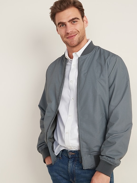 View large product image 1 of 1. Lightweight Water-Resistant Bomber Jacket