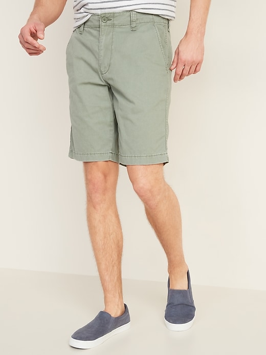 View large product image 1 of 2. Lived-In Straight Khaki Shorts - 10-inch inseam