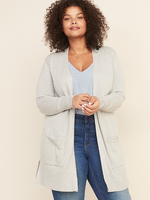LONG-LINE OPEN-FRONT CARDIGAN