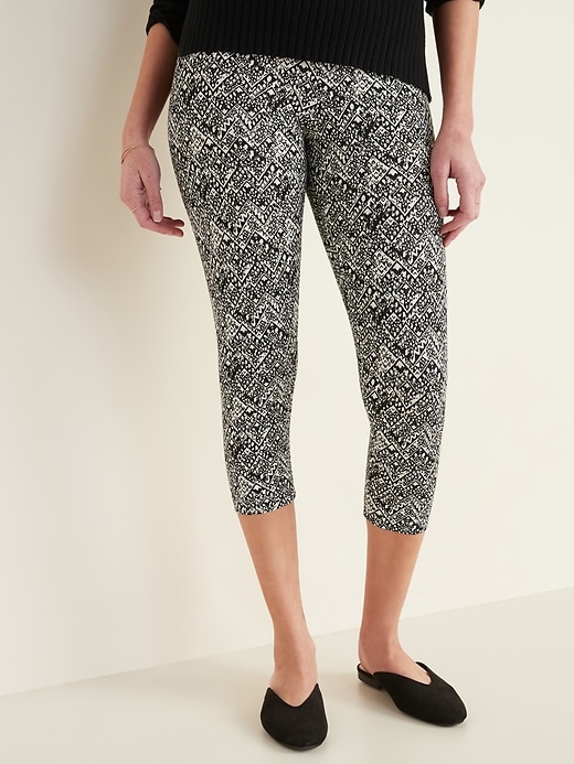 Old Navy Mid-Rise Cropped Printed Leggings for Women - 552077013000
