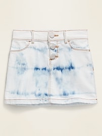 View large product image 3 of 3. Faux-Button-Fly Jean Skirt for Toddler Girls