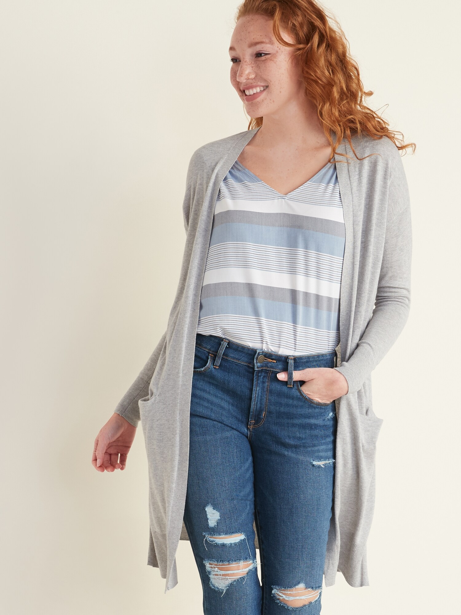 Old navy super shop long open front sweater