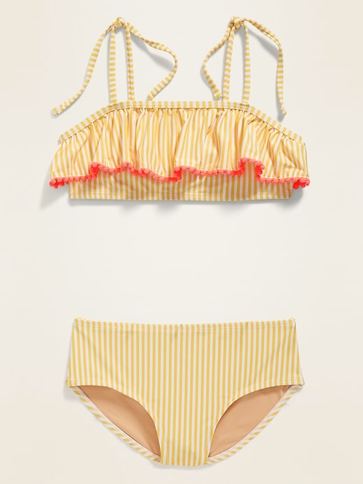 View large product image 2 of 2. Striped Tie-Shoulder Bikini for Girls
