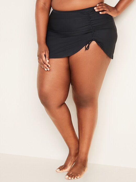 View large product image 1 of 3. High-Waisted Secret-Slim Side-Tie Plus-Size Swim Skirt