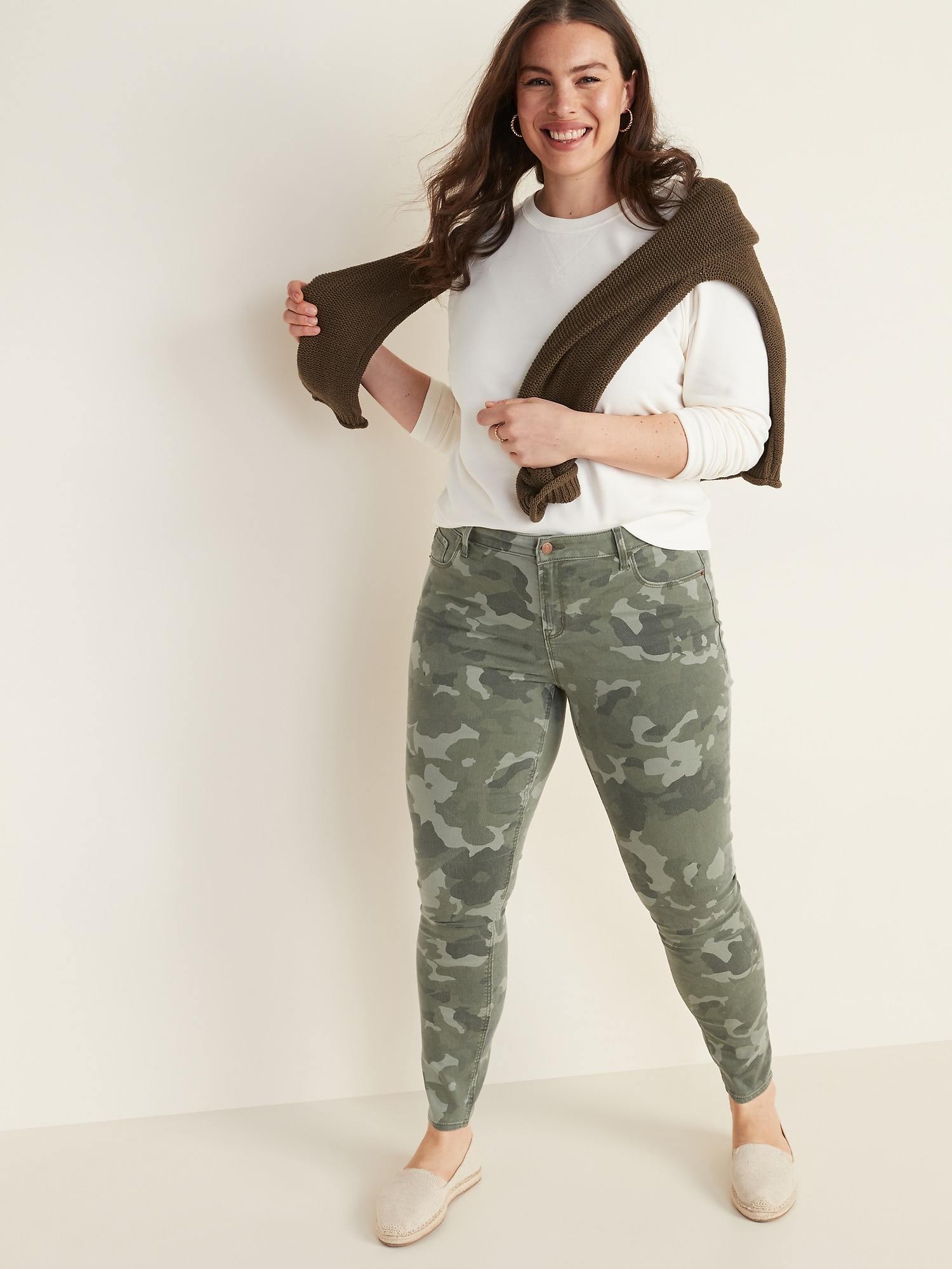 Army print skinny on sale jeans