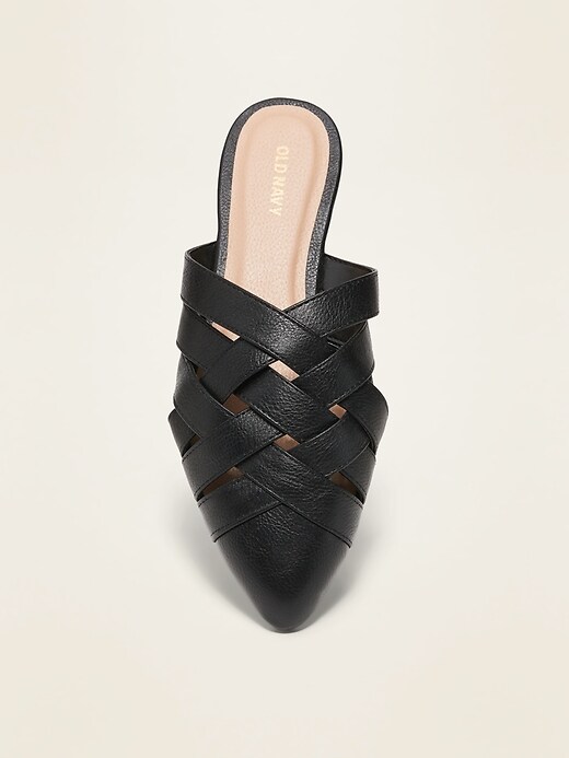 Image number 3 showing, Faux-Leather Braided Mule Flats