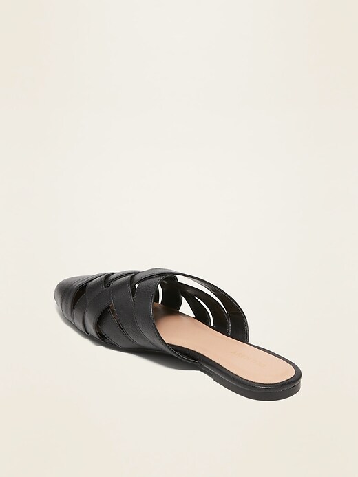 Image number 4 showing, Faux-Leather Braided Mule Flats