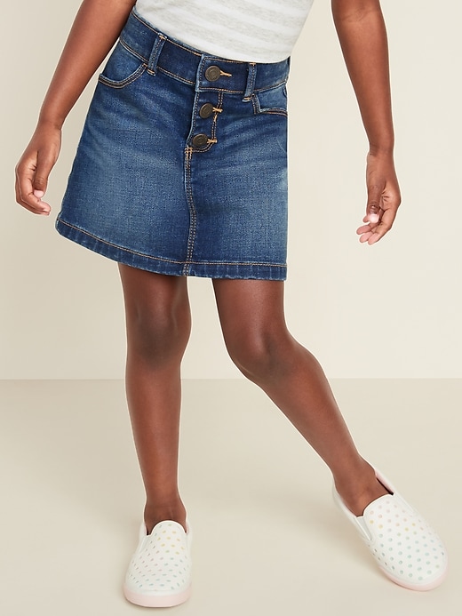 View large product image 1 of 3. Button-Fly Jean Skirt for Toddler Girls