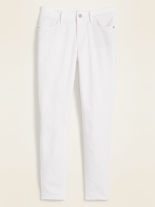 Image number 5 showing, Mid-Rise White Super Skinny Ankle Jeans for Women
