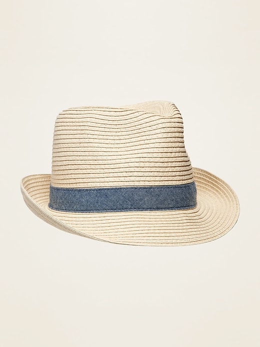 View large product image 1 of 1. Straw Fedora For Boys