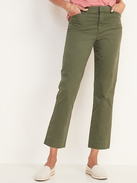 View large product image 1 of 1. Mid-Rise Pixie Chino Capris for Women