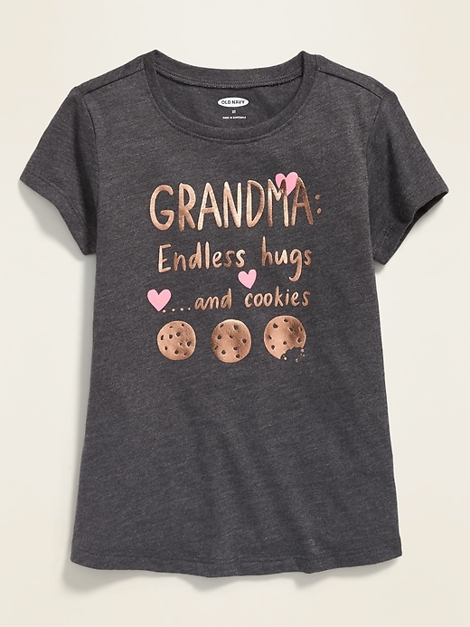 View large product image 1 of 2. "Grandma : Endless Hugs...and Cookies" Tee for Toddler Girls