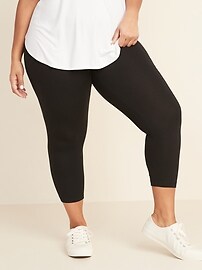 View large product image 3 of 3. High-Waisted Plus-Size Cropped Leggings 2-Pack