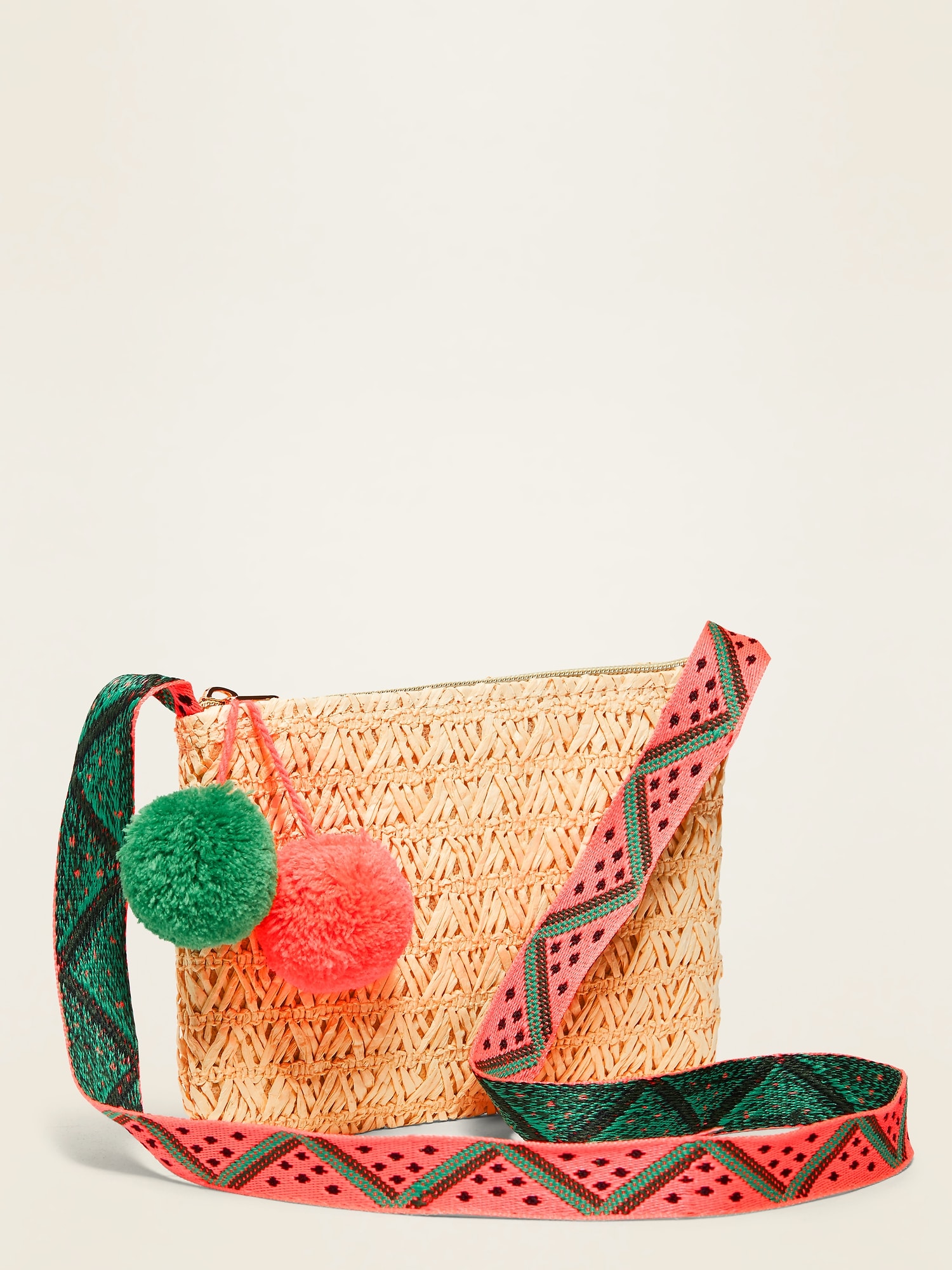 Pom pom straw on sale bag