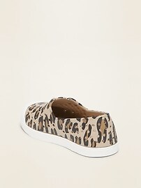 View large product image 3 of 4. Perforated Leopard-Print Slip-On Sneakers for Toddler Girls