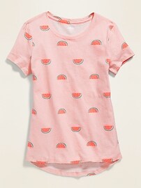 View large product image 3 of 4. Softest Printed Hi-Lo Hem Tee for Girls