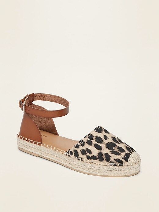 Image number 1 showing, Canvas/Faux-Leather Espadrille Shoes
