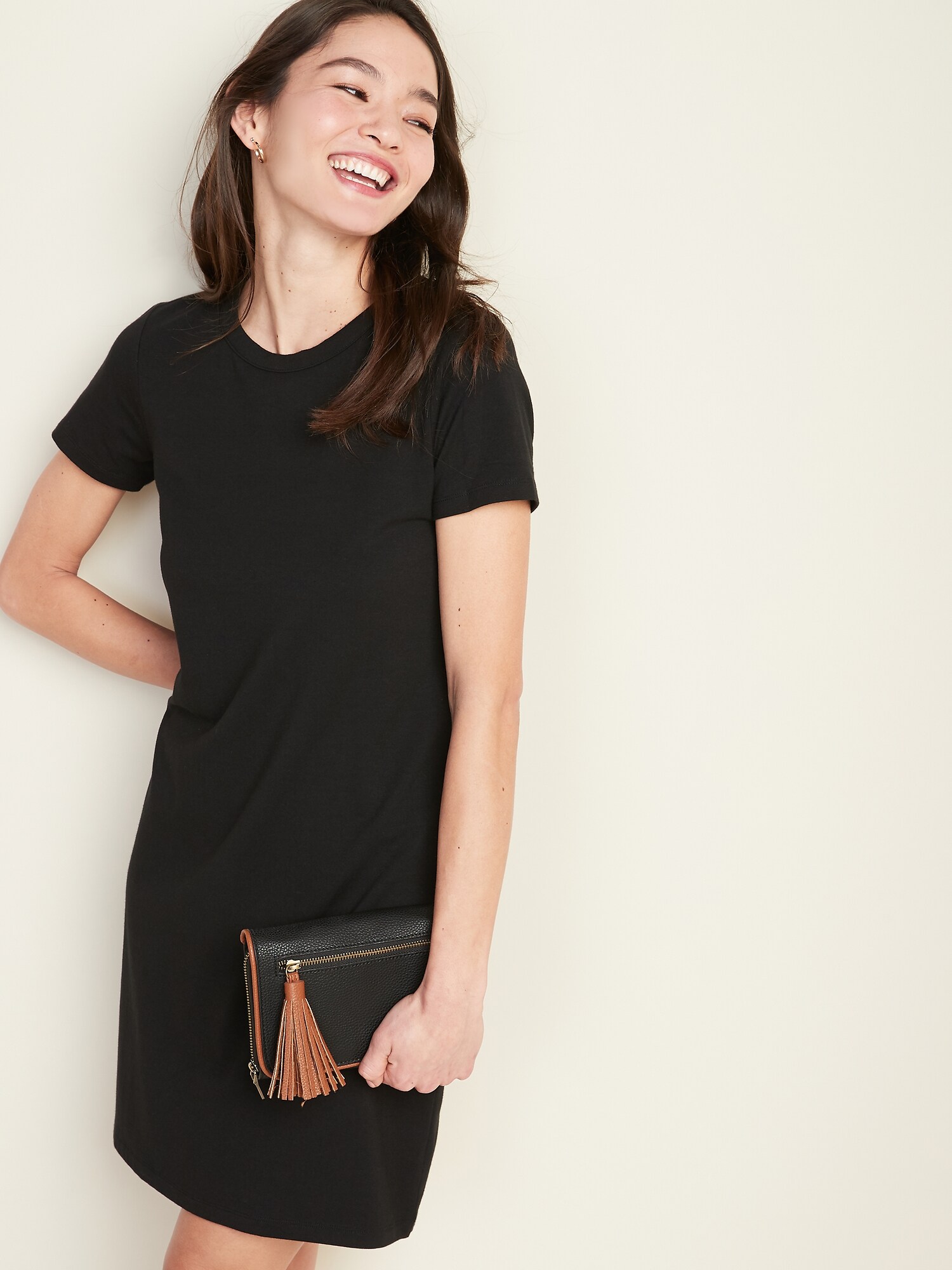 Fitted crew neck tee dress Outlet