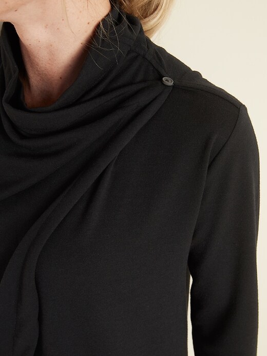 Image number 5 showing, Lightweight French Terry Open-Front Sweatshirt