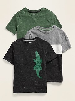 Vintage Crew-Neck T-Shirt 3-Pack For Boys