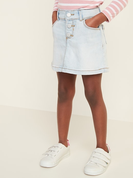 Button-Fly Jean Skirt for Toddler Girls