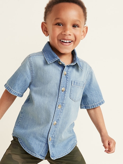 View large product image 1 of 4. Jean Pocket Shirt for Toddler Boys
