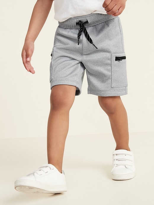 View large product image 1 of 3. French Terry Zip-Pocket Cargo Shorts for Toddler Boys