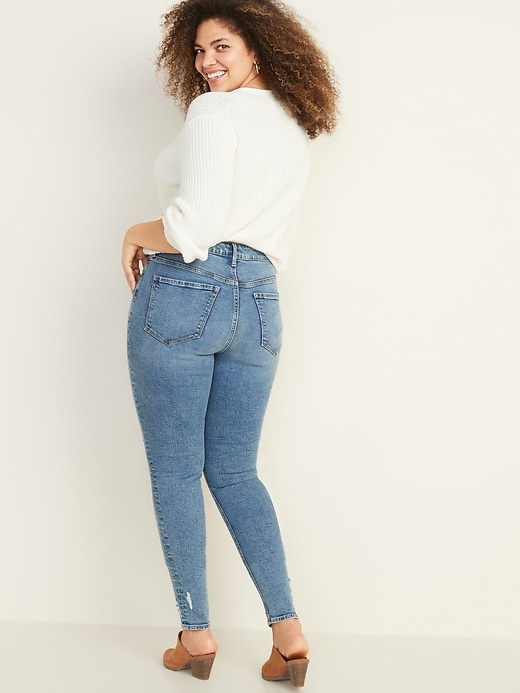 Image number 7 showing, High-Waisted Distressed Rockstar Super Skinny Jeans for Women