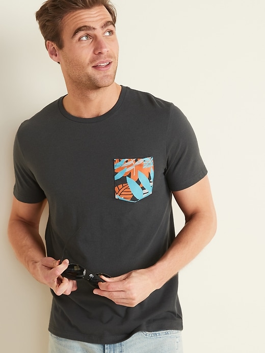 View large product image 1 of 2. Graphic Soft-Washed Chest-Pocket Tee
