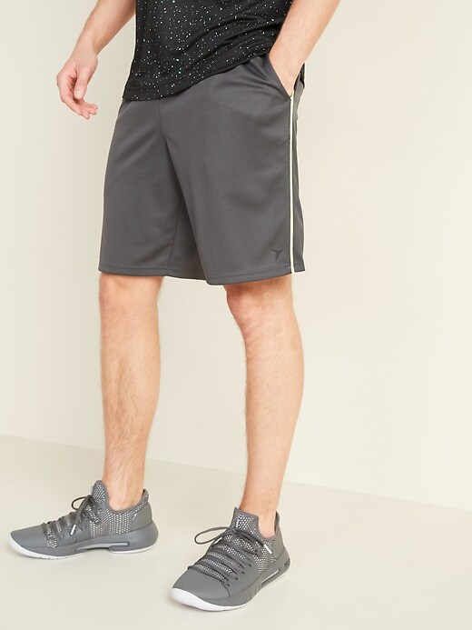 View large product image 1 of 3. Go-Dry Mesh Neon-Piping Performance Shorts -- 9-inch inseam