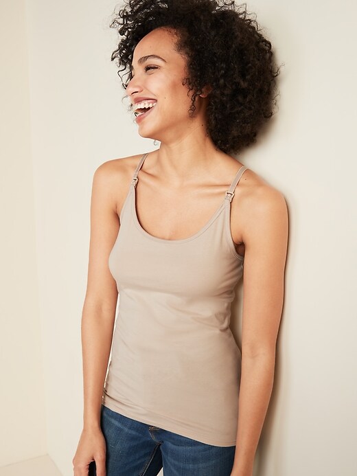 Image number 1 showing, Maternity Fitted First-Layer Nursing Cami