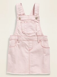 View large product image 3 of 3. Frayed-Hem Pink Jean Skirtall for Toddler Girls