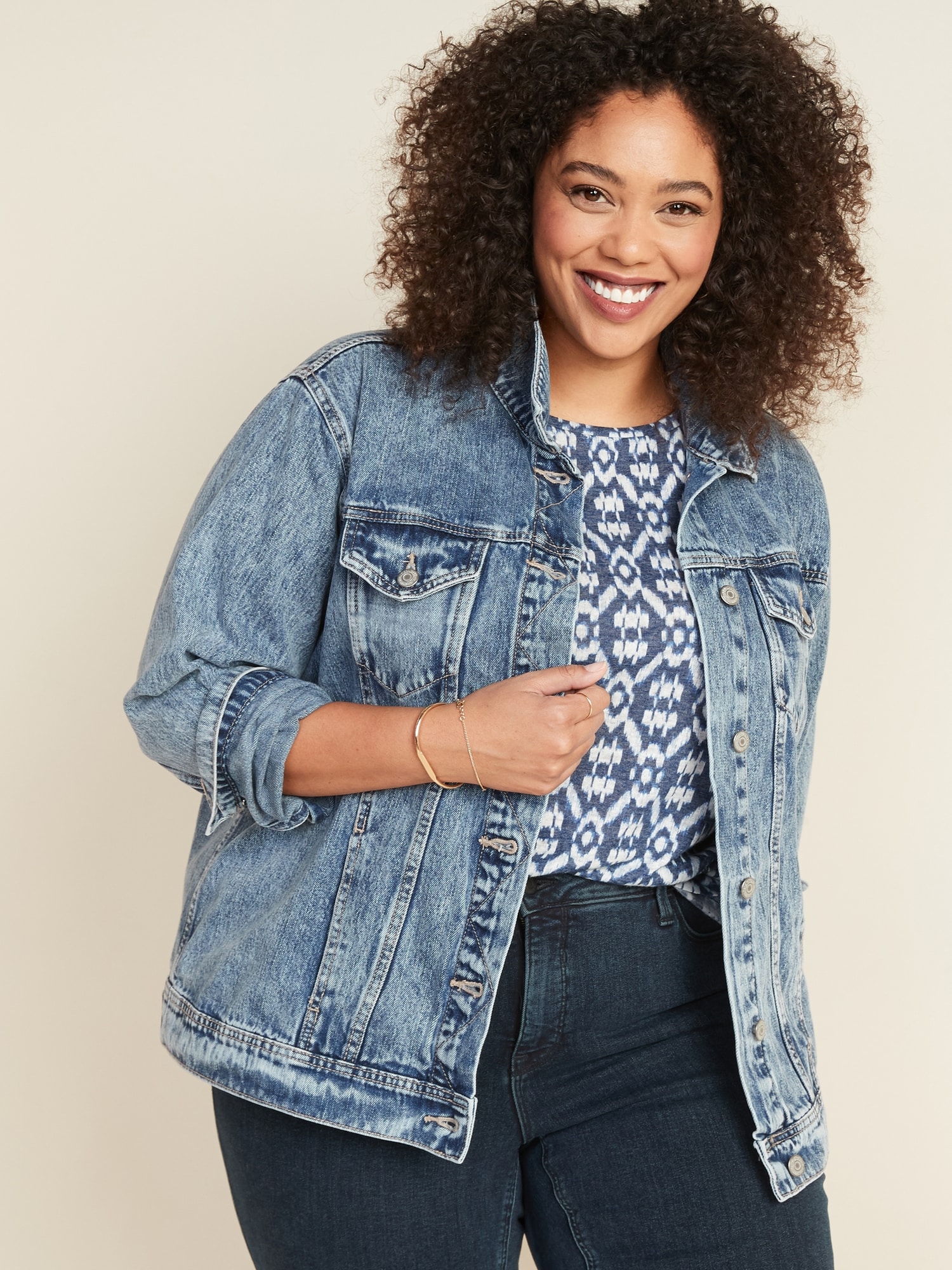 Plus size jean store jacket