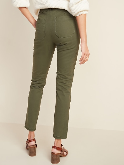 View large product image 2 of 3. Mid-Rise Pixie Ankle Chinos for Women