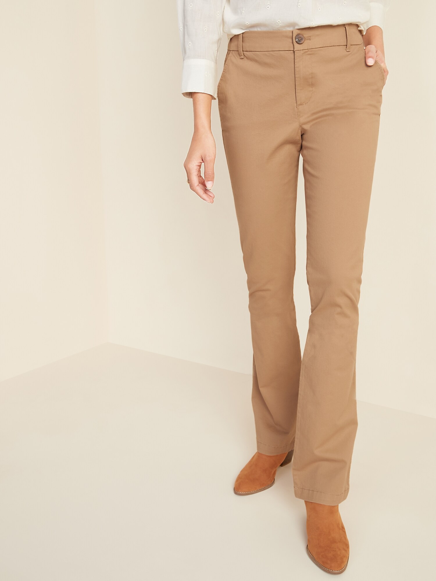 womens bootcut black khaki pants