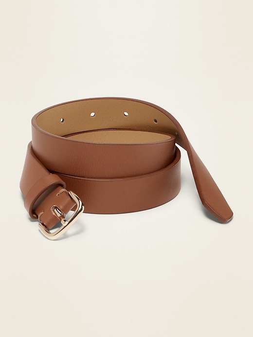 Faux-Leather Belt For Women (1")