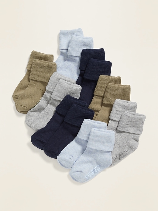 View large product image 1 of 1. Unisex Triple-Roll Socks 8-Pack For Toddler & Baby