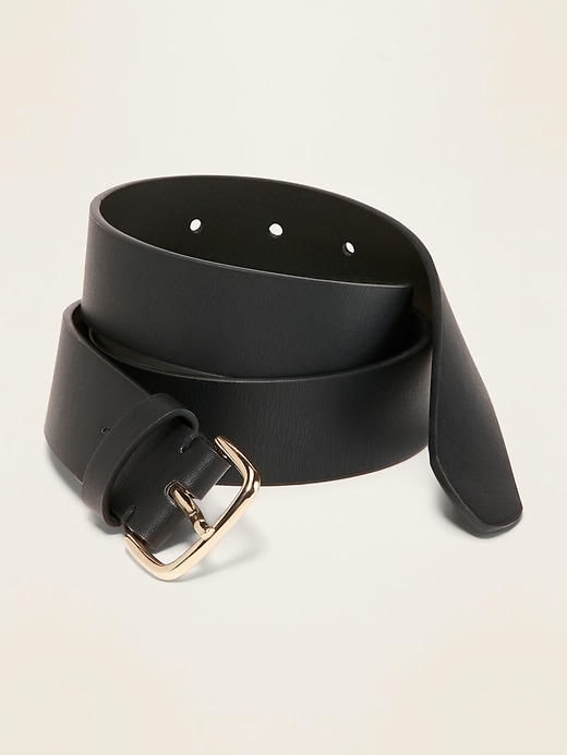 View large product image 1 of 1. Faux-Leather Belt For Women (1 1/4")