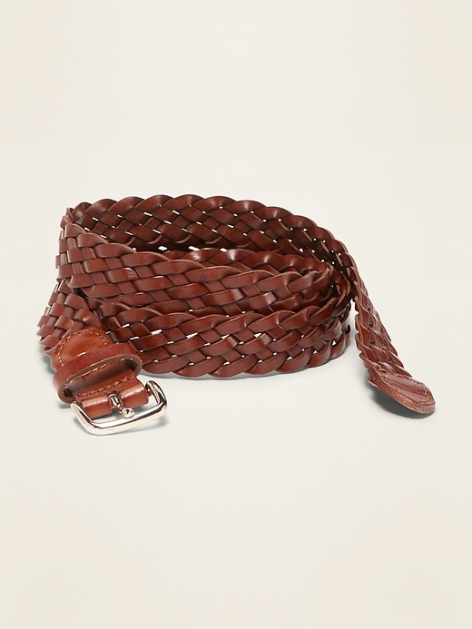 View large product image 1 of 1. Braided Faux-Leather Belt For Women (1")