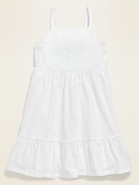View large product image 3 of 3. Fit & Flare Eyelet-Yoke Cami Dress for Toddler Girls
