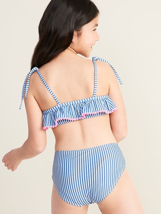 View large product image 2 of 3. Striped Tie-Shoulder Bikini for Girls