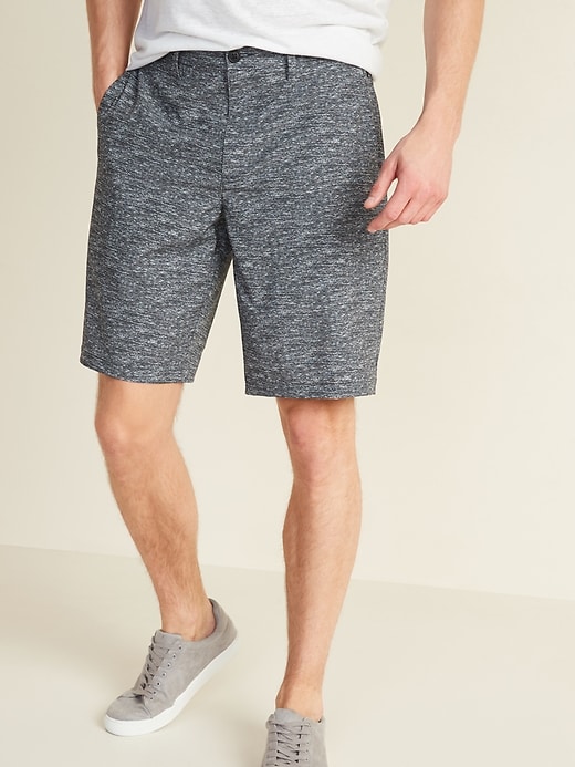 View large product image 1 of 2. Slim Printed Go-Dry Shade StretchTech Shorts -- 10-inch inseam
