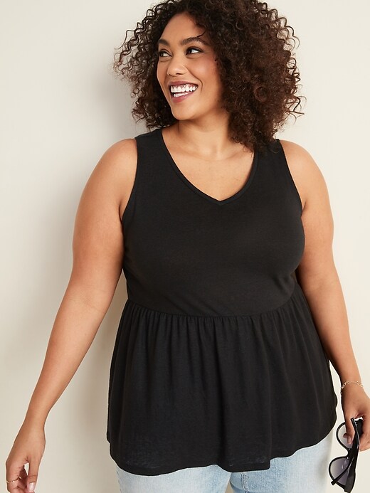 plus size black peplum top