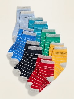 Unisex Day-Of-The-Week 7-Pack Socks for Toddler & Baby