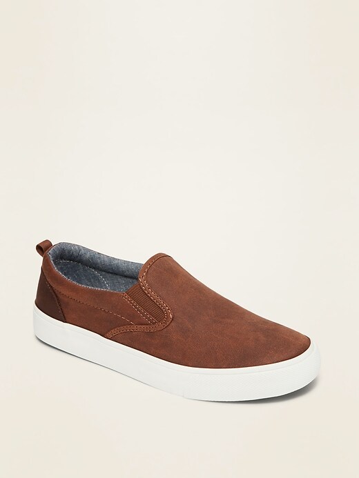 Faux-Leather Slip-On Sneakers for Boys Old Navy