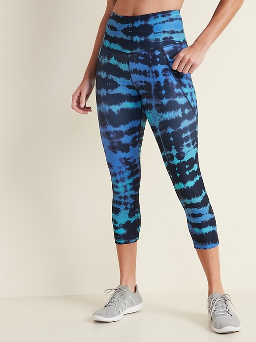 View large product image 1 of 3. High-Waisted PowerSoft Side-Pocket Crop Leggings