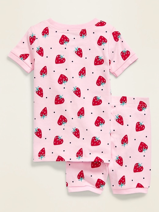 Voir une image plus grande du produit 2 de 2. Pyjama à motif de fraises pour toute-petite fille et bébé