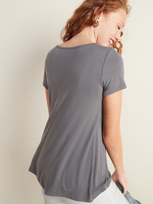 Image number 2 showing, Maternity Cross-Front Jersey Nursing Tee