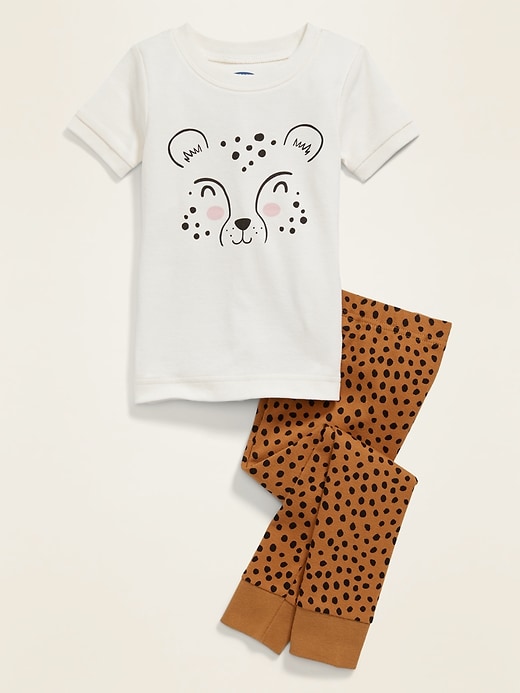 View large product image 1 of 2. Cheetah Graphic Pajama Set for Toddler Girls