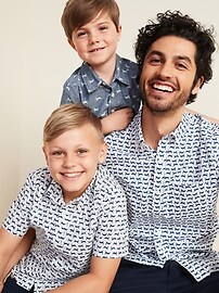View large product image 4 of 4. Printed Built-In Flex Short-Sleeve Shirt For Boys
